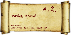 Aszódy Kornél névjegykártya