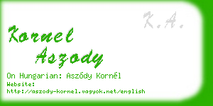 kornel aszody business card